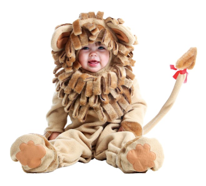 Baby dressed as the Cowardly Lion