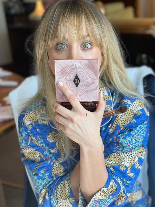Kaley Cuoco with Charlotte Tilbury Palette