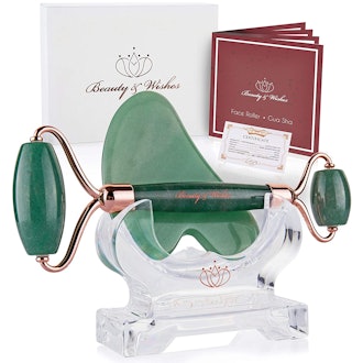 Jade Roller and Gua Sha Face Luxury Tool Set 