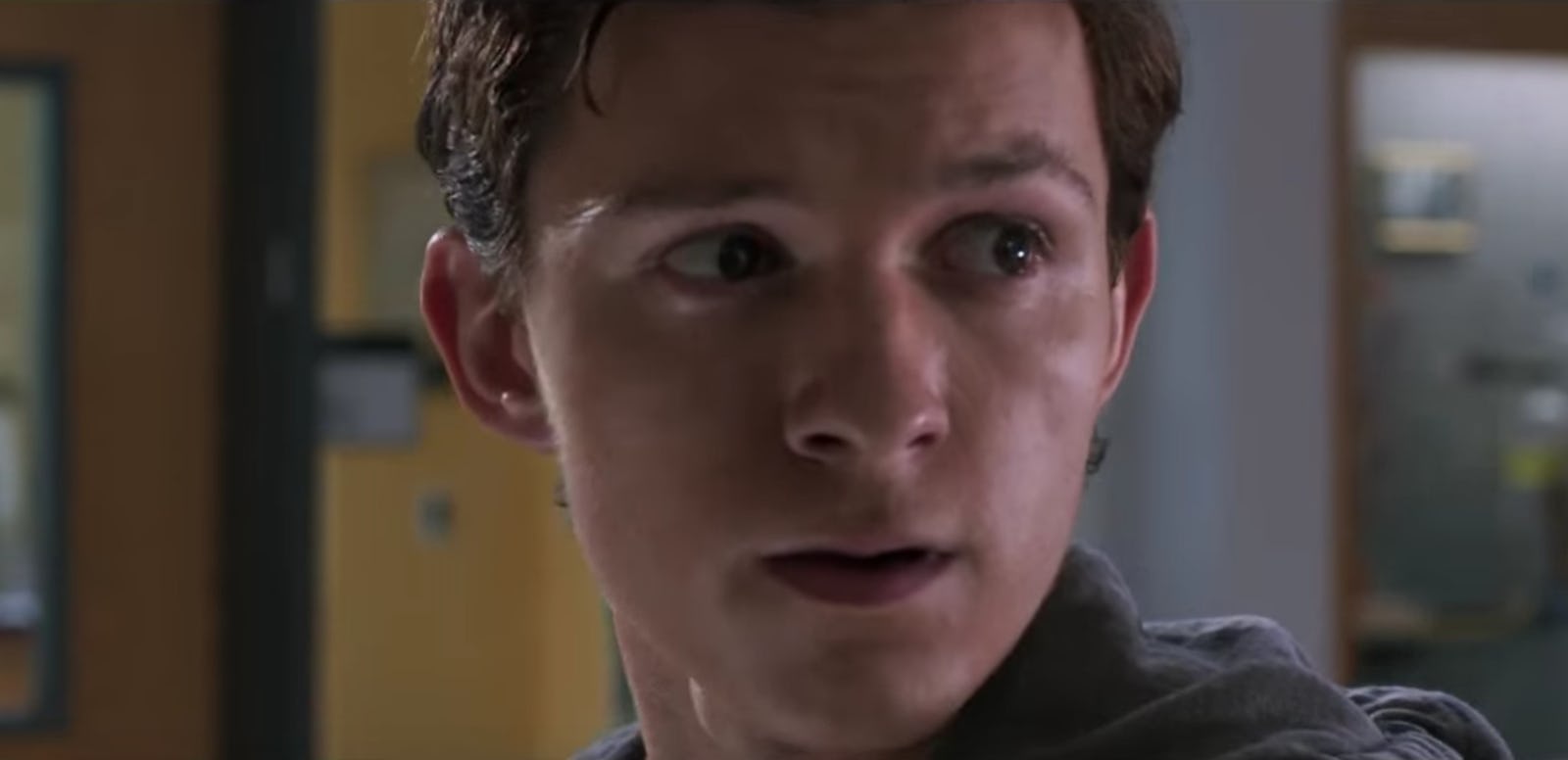 A closeup of Peter Parker (Tom Holland) in &lsquo;Spider-Man: Homecoming.'