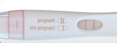 positive pregnancy test first response with a faint line