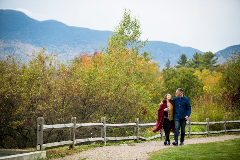 Couple walking at Topnotch Resort at Stowe, Vermont