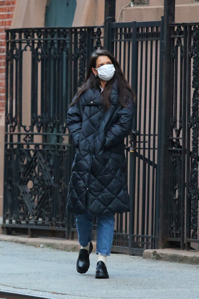 Katie Holmes out for a walk on January 22, 2021 in New York City.  