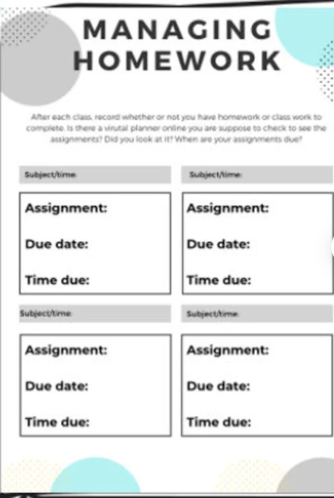 A remote learning downloadable planner