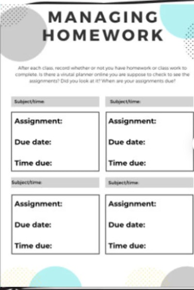 A remote learning downloadable planner