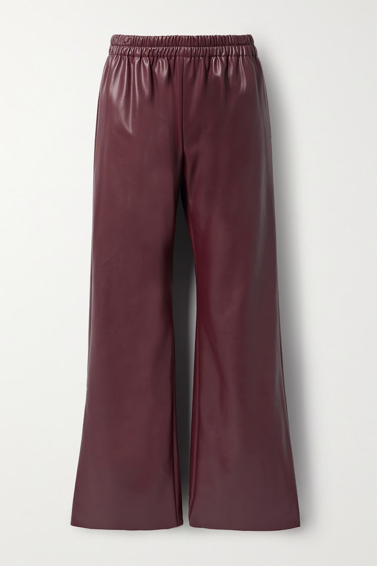 Savannah Vegan Leather Wide-Leg Pants