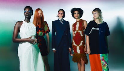 Models wear looks by the designers featured in Net-A-Porter's Vanguard Class of 2021.
