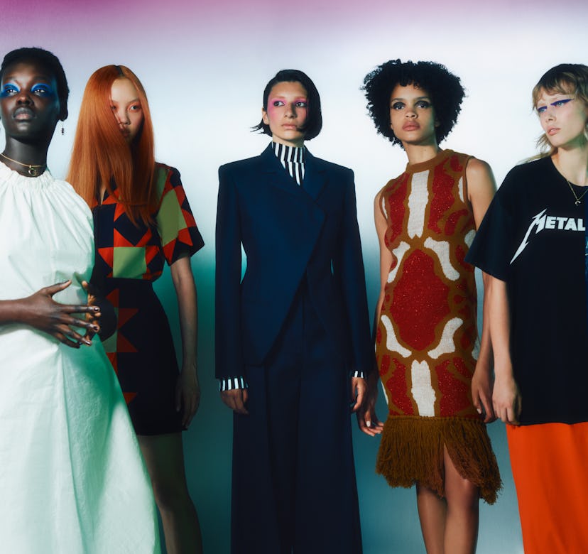 Models wear looks by the designers featured in Net-A-Porter's Vanguard Class of 2021. 
