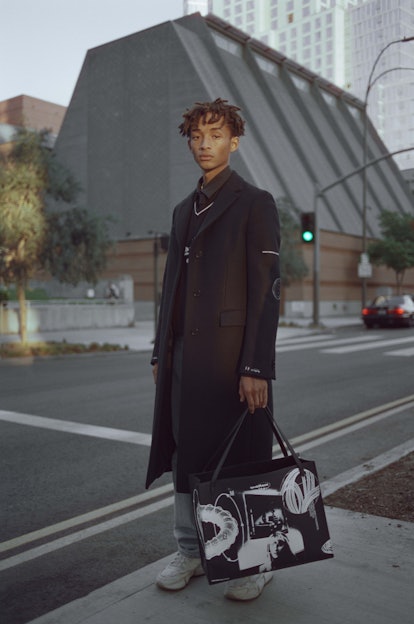 The musician, actor, and designer Jaden Smith wearing MSFTS.