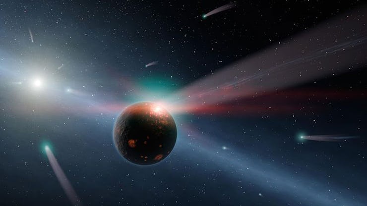 planet bombarded with comets