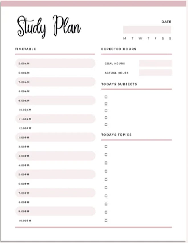 A goal based study planner