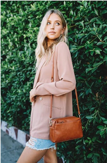 FashionPuzzle Triple Zip Crossbody Bag