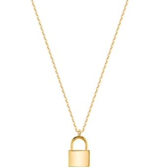 MEVECCO 18K Gold Plated Lock Necklace
