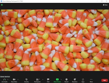 These Halloween Zoom backgrounds include sweet candy corn.