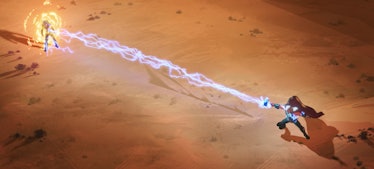 Thor firing lightning at Captain Marvel in What If? Episode 7