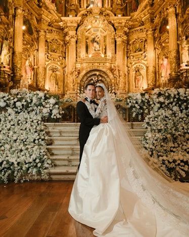 Jasmine Tookes and Juan David Borrero on their wedding day