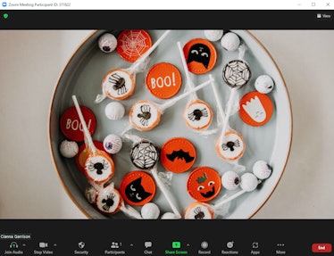 These Halloween backgrounds for Zoom include fun candies.
