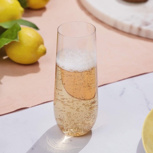 Stemless Plastic Champagne Flutes (24-Pack)