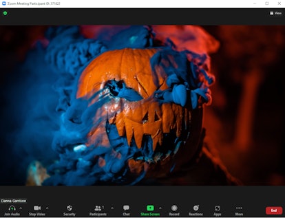 These Halloween Zoom backgrounds include the creepiest pumpkin.