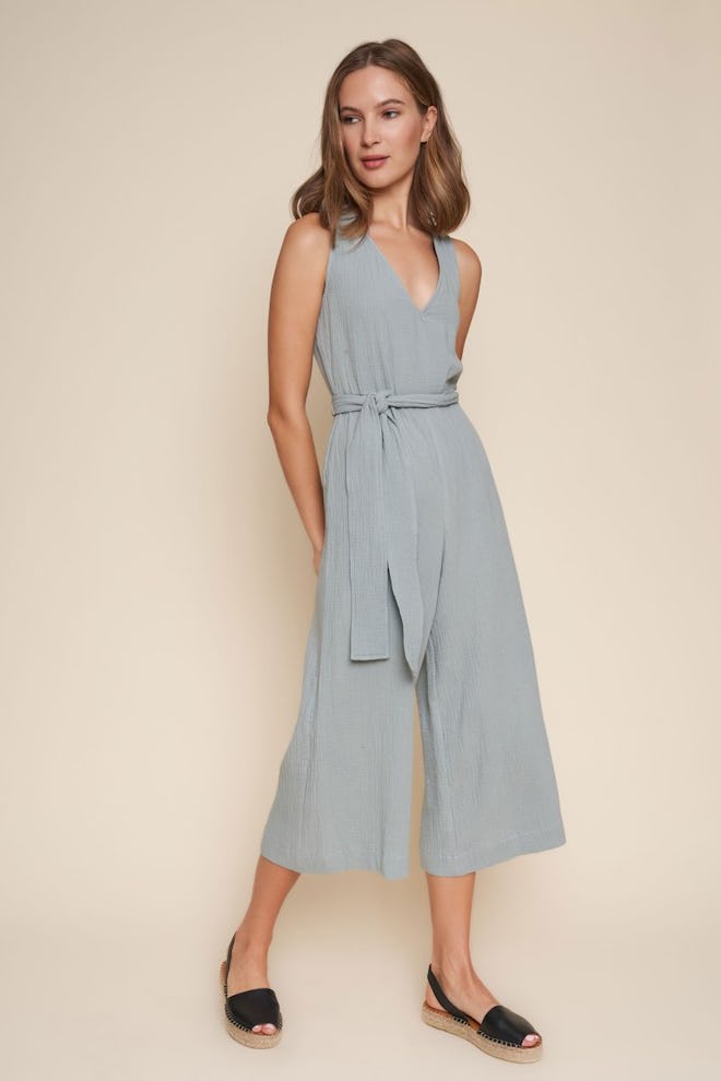 light blue jumpsuit from sustainable brand, Whimsy And Row