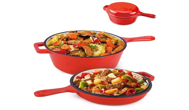 Suteck Enameled Cast Iron 2-In-1 Skillet Set (2 Pieces)