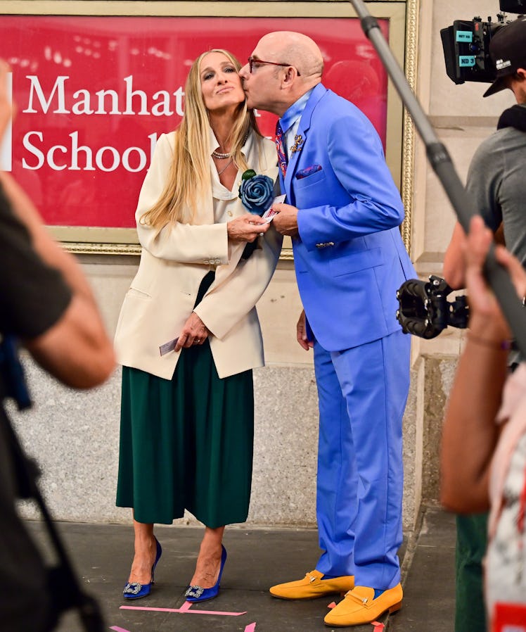 Sarah Jessica Parker and Willie Garson on the set of And Just Like That...