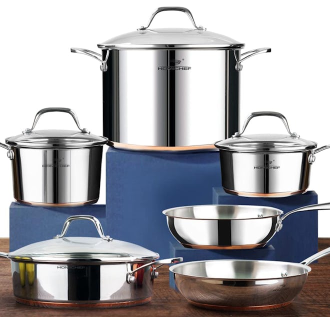 HOMICHEF Stainless Steel Cookware Set (10 Pieces)