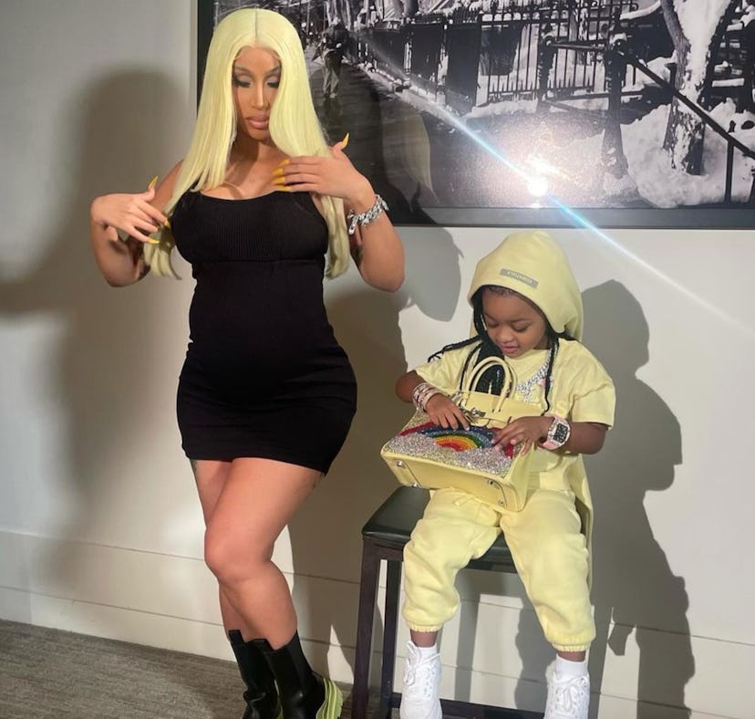 Cardi B gifted daughter Kulture a $48,000 custom-designed, rainbow, jewel-encrusted Hermès Birkin Ba...