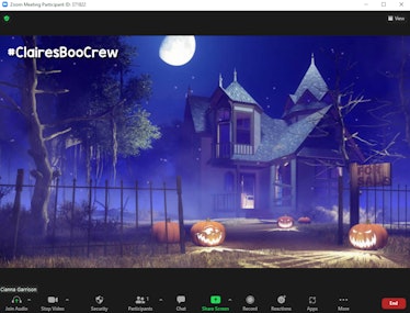 These Halloween Zoom backgrounds include a creepy haunted house.
