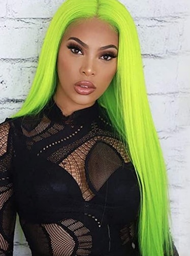 fluorescent green wig 