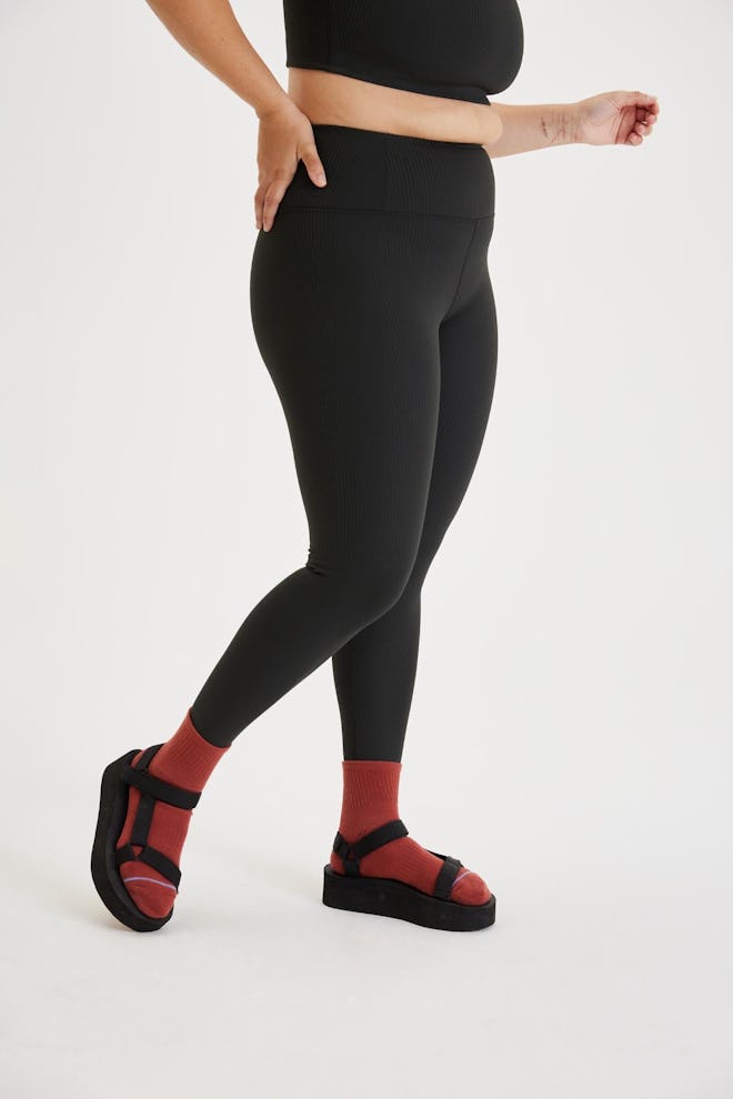 ribbed leggings from sustainable brand, Girlfriend Collective