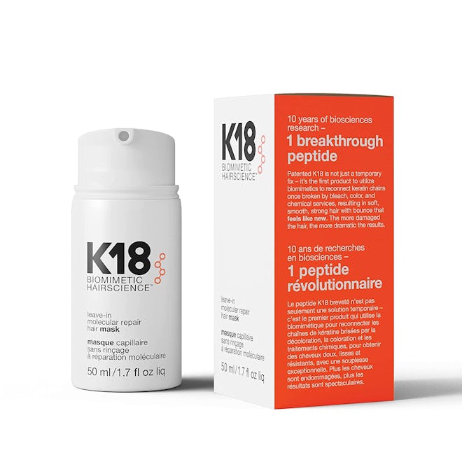 k18 leave in molecular repair hair mask is the best bond building treatment for damaged bleached hai...