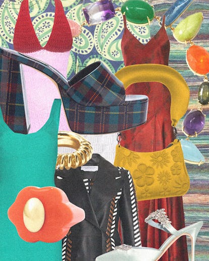 a colorful collage of shoes, bags, jewelry and clothing designed by hispanic and latino designers