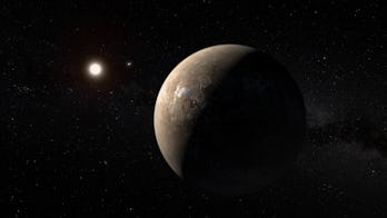 Artist's impression of Proxima Centauri with its nearby planet.