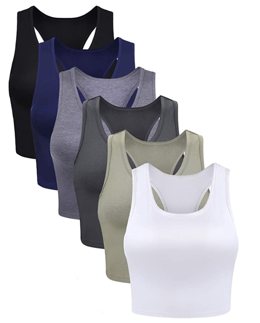 Boao Racerback Crop Tank Top (6- Pack)