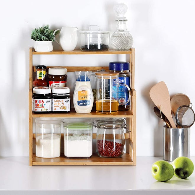 Bamboo Spice Storage Shelves