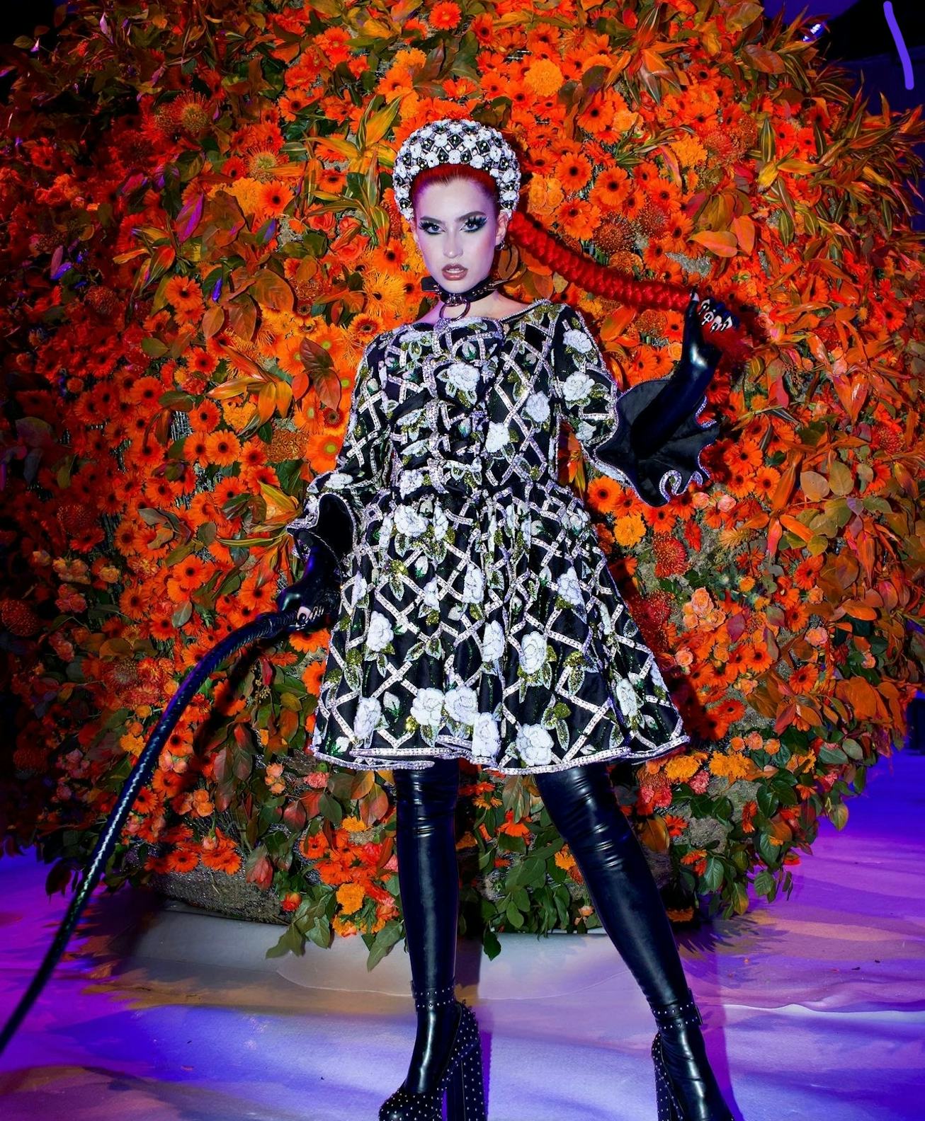 Abby Roberts at the Richard Quinn Spring 2022 show during London Fashion Week.