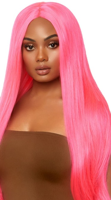 long pink wig