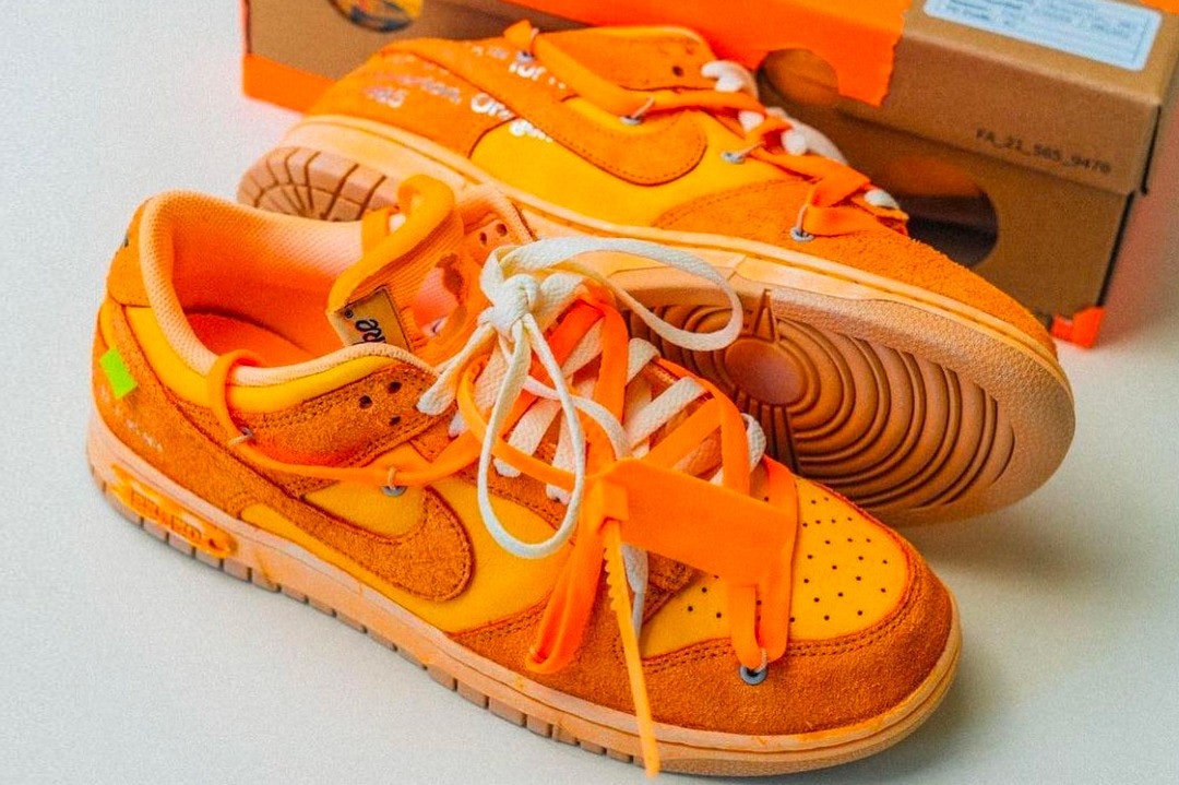 Orange off white nike shoes sale