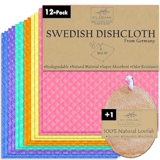Natural Biodegradable Swedish Dishcloths (12-Pack)