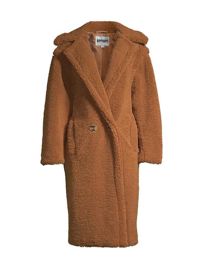 Daryna faux shearling camel teddy coat from APPARIS.