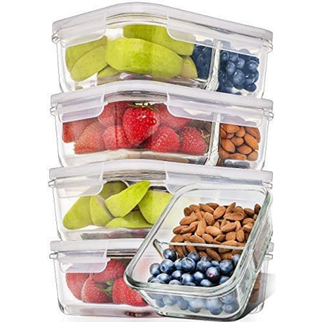 Prep Naturals Glass Meal Prep Containers (5-Pack)