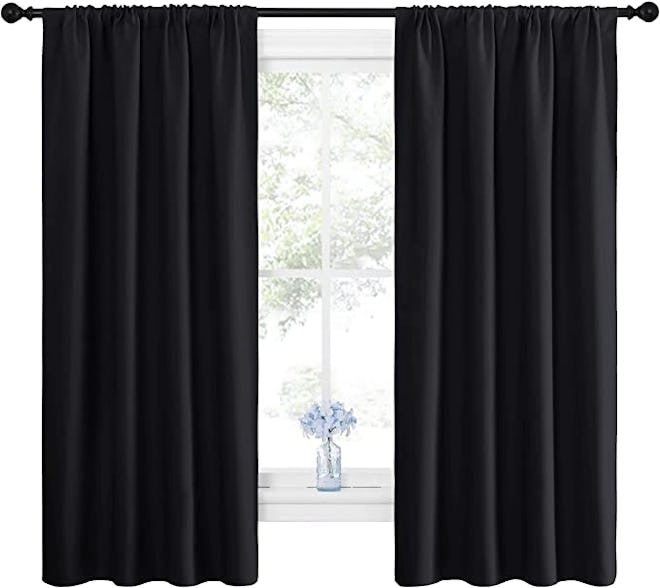 NICETOWN Black Blackout Curtain Blinds