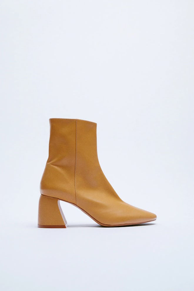 Leather Heeled Ankle Boots Zara