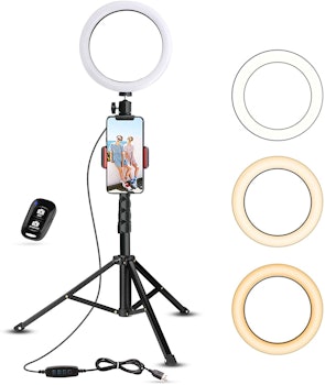 UBeesize Selfie Ring Light With Tripod Stand & Cell Phone Holder