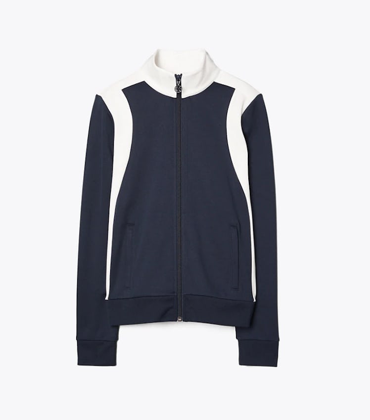 Colorblocked track jacket from Tory Sport, available to shop via Tory Burch.