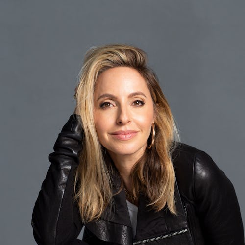 A portrait of Gabby Bernstein in a black jacket, who shared 3 simple practices that can make you a h...