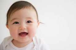 closeup of smiling baby 
