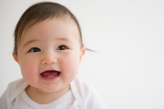 closeup of smiling baby 