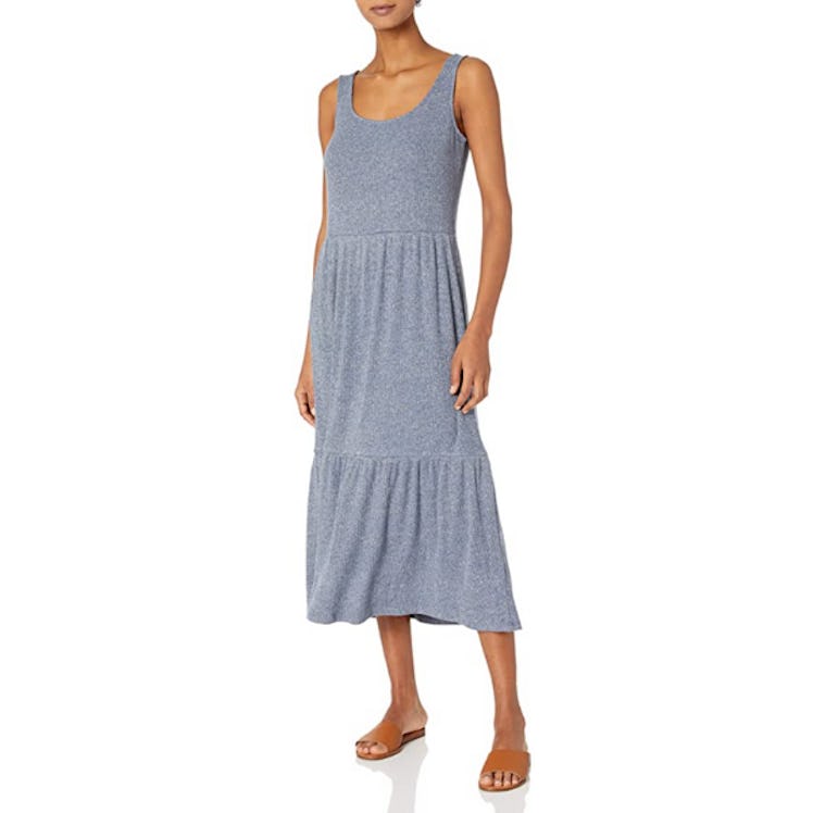 Daily Ritual Cozy Knit Rib Tiered Tank Dress